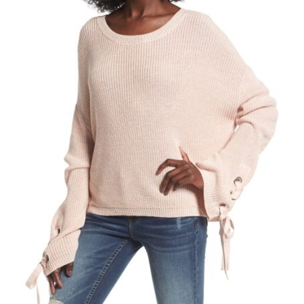 S - BP Grommet Sleeve Pullover Sweater